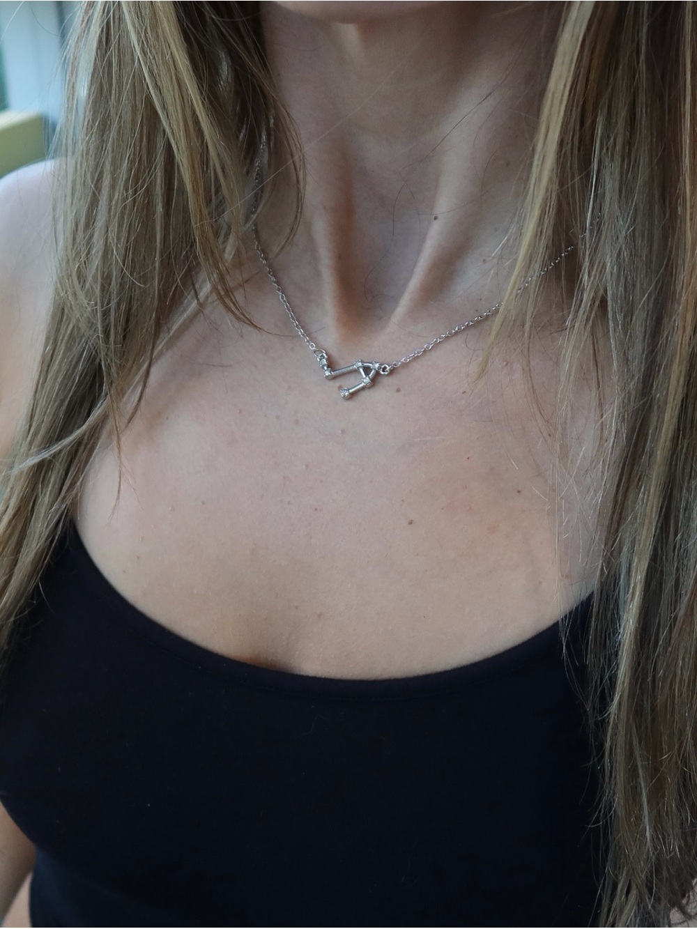 Silver Aquarius Zodiac Constellation Necklace